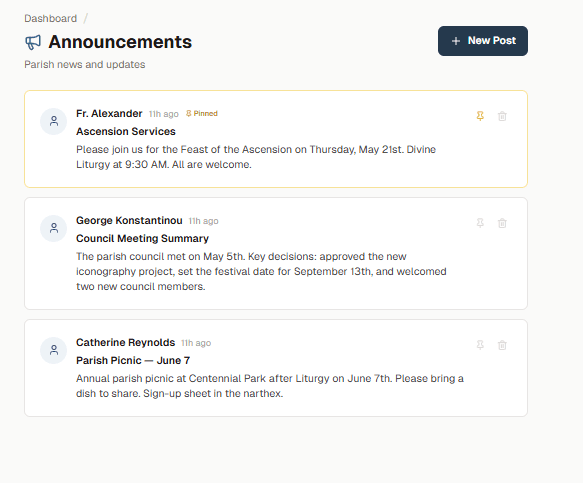Announcements